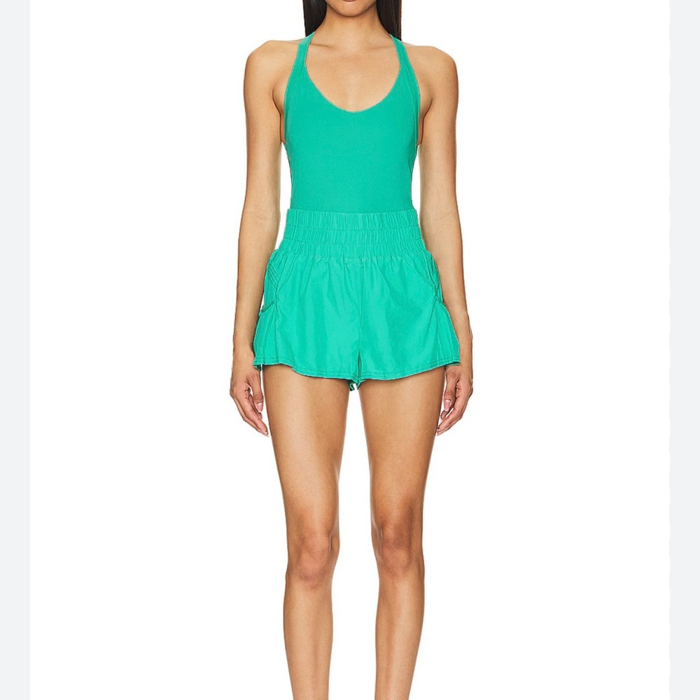 Free People Green Tank Top and Shorts Set